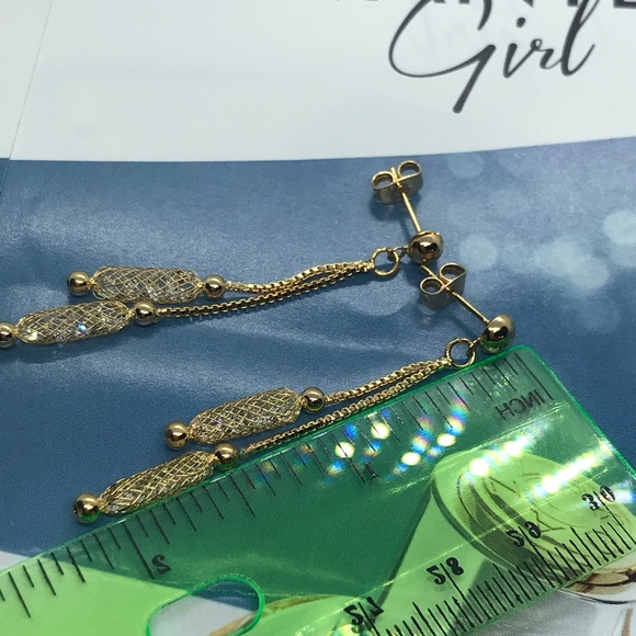 Gold Plated Drop Earrings - Picture 5 of 5